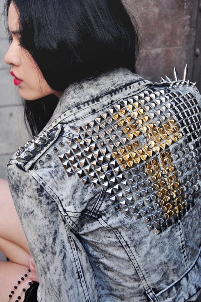 Džínová bunda - punk styl Džínová bunda - punk styl