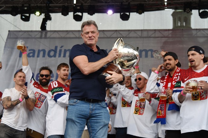 Radim se svými kluky během oslav po mistrovství 2024
