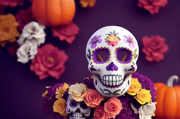Jídlo hraje při oslavách klíčovou roli. Pro mexický svátek je typický sladký chléb „pan de muerto“, zdobený tvary připomínajícími kosti, nebo barevné cukrové lebky se jmény zesnulých. Tradice říká, že duše zemřelých se nasytí „duchovní esencí“ připravených pokrmů. Když oslavy skončí, zbytek jídla snědí živí, i když podle pověry už nemá žádnou chuť ani výživovou hodnotu, protože to nejdůležitější si z něj vzaly právě duše.
