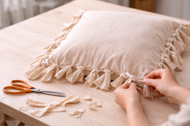 Nevyhazujte staré tričko: Za 10 minut z něj uděláte stylový polštář a to bez šití