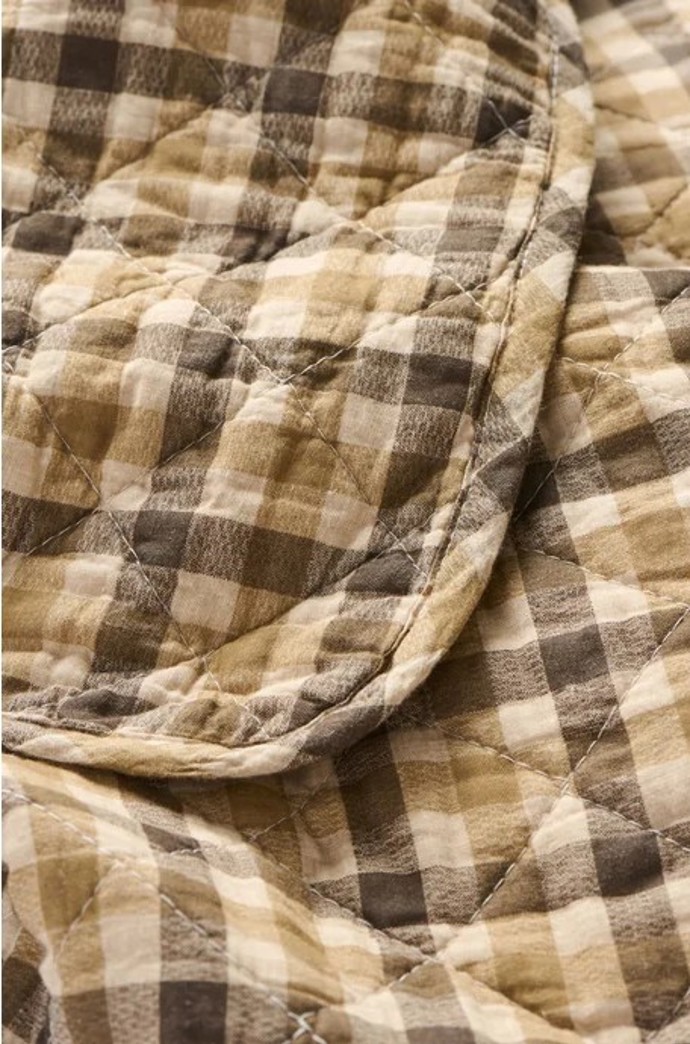 Prošívaný přehoz Brown checkered pattern 130 × 180 cm, IB Laursen, 1 569 Kč
