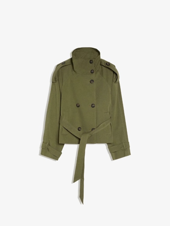 Khaki trenčkot, Bershka, 1 199 Kč
