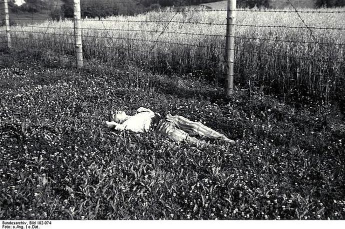 Zastřelený vězeň v Mathausenu
Zastřelený vězeň v Mathausenu