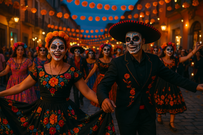 Díky mexickým komunitám se Día de los Muertos rozšířil do Spojených států i Evropy.
