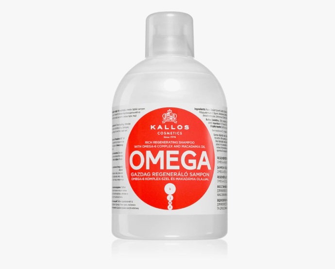 Regenerační šampon s omega 6 komplexem a makadamia olejem, Kallos, 92 Kč
