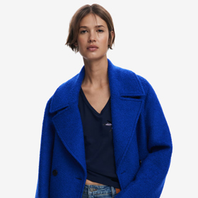 Modrý kabát, Desigual/About You, 4999 Kč
