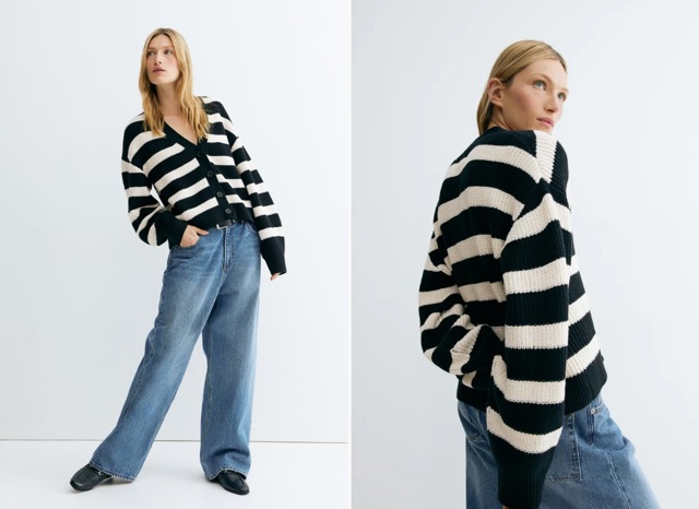 Propínací svetr z žebrovaného úpletu, H&M, 549 Kč
