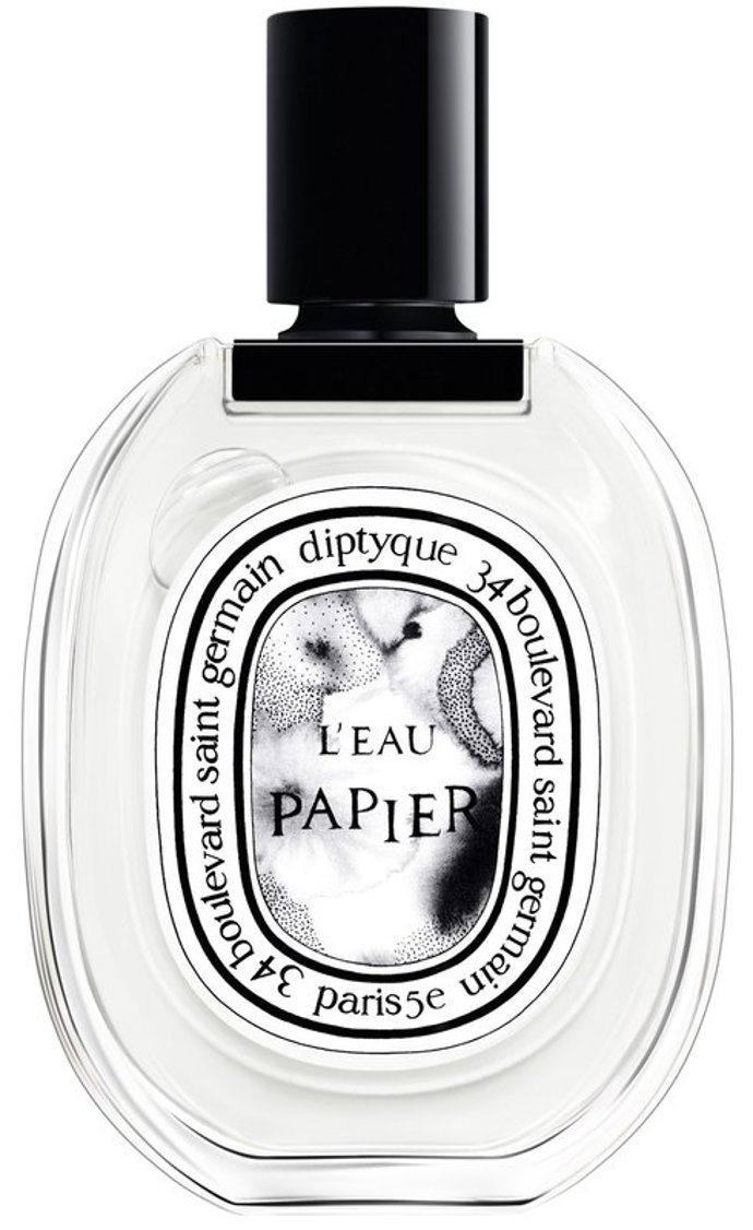 Diptyque L’Eau Papier s vůní bílého pižma, rýžového akordu, mimózy a světlého dřeva, 100 ml, 3700 Kč
