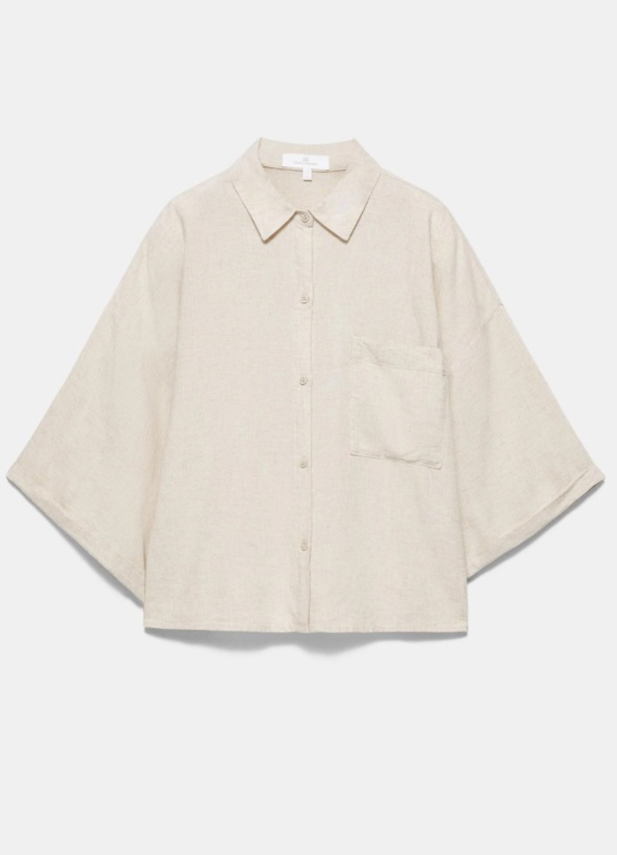 Lněná košile, PULL&BEAR, 699 Kč
