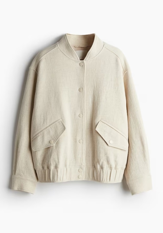 Bomber z lněné směsi, H&M, 949 Kč
