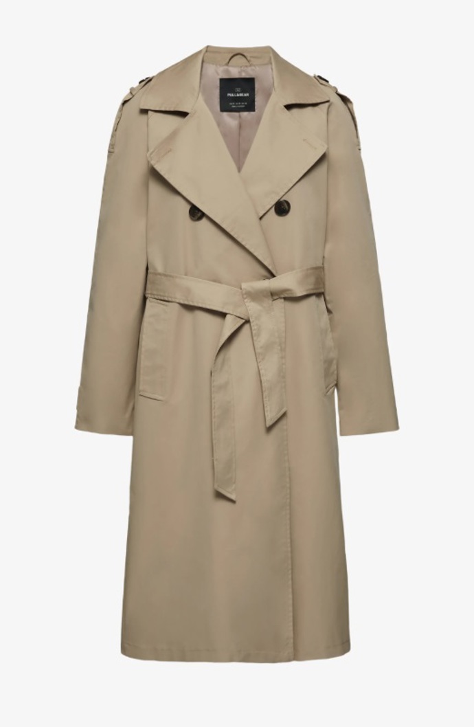Béžový trenčkot, PULL&BEAR, 1 149 Kč

