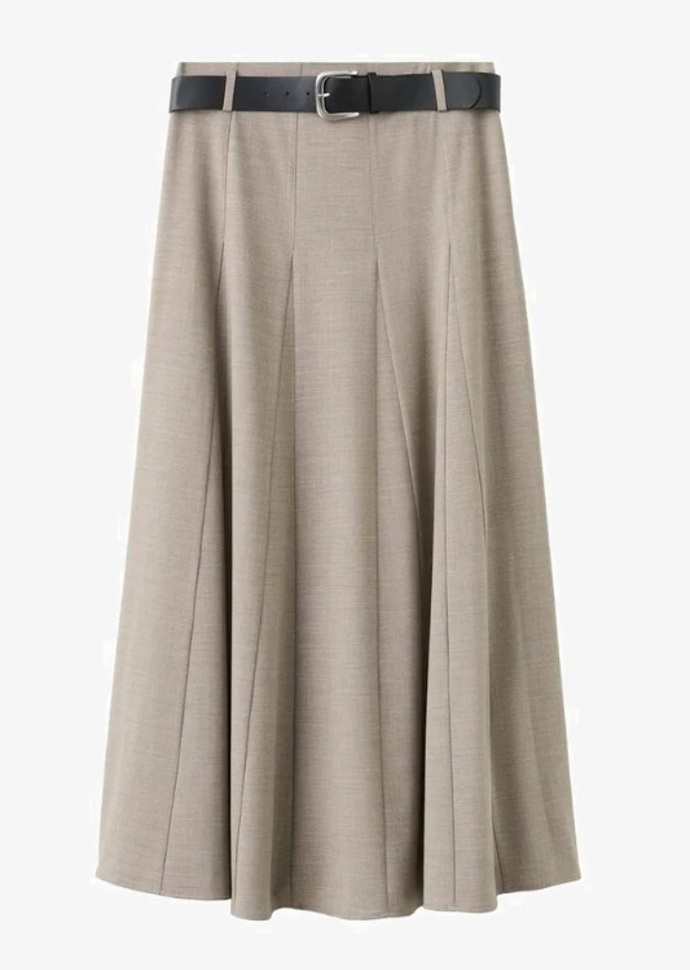 Krémová maxi sukně, Mango, 1 299 Kč
