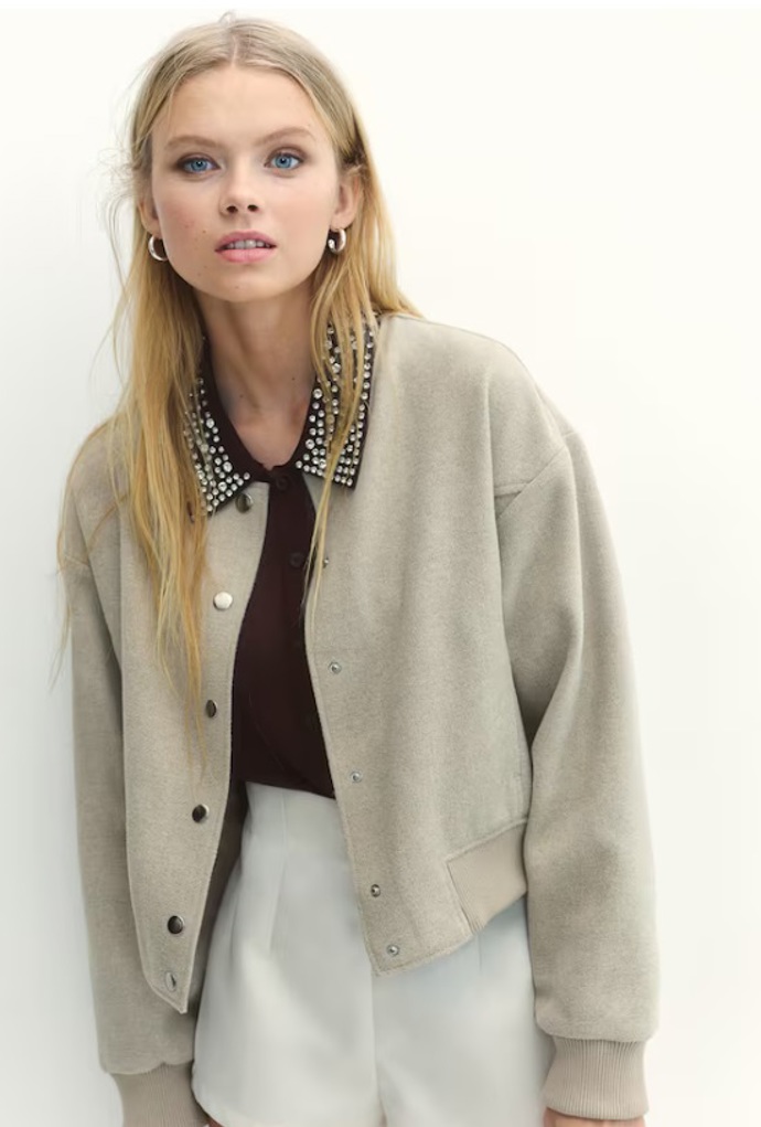 Plstěná bunda bomber, H&M, 839 Kč
