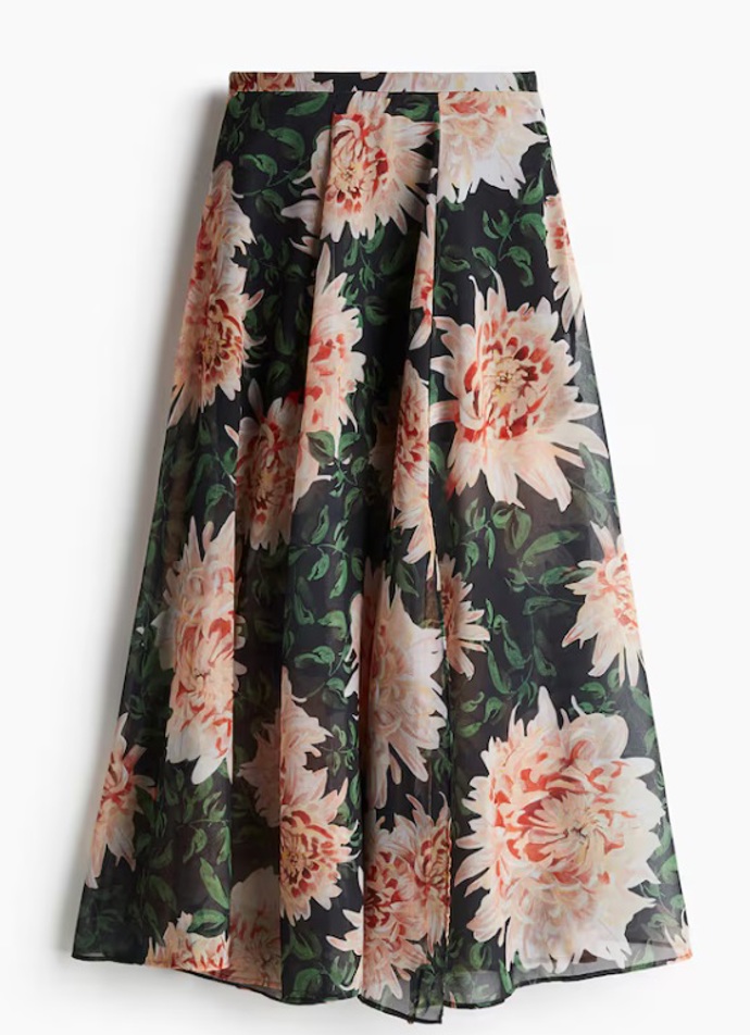 Dlouhá květinová sukně, H&M, 1 199 Kč
