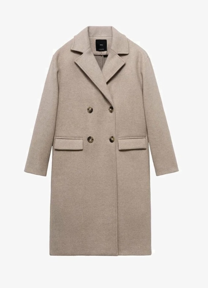 Elegantní vlněný kabát, Mango, 999 Kč
