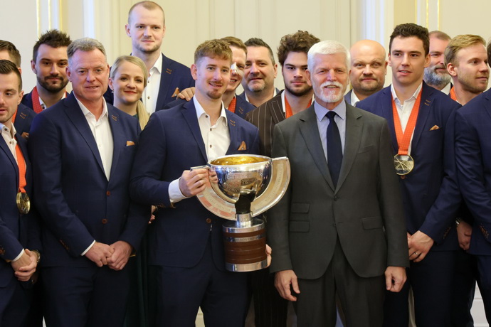Zlatí hoši z roku 2024 s prezidentem Petrem Pavlem
