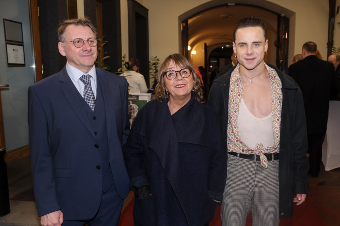 Antonín s rodiči Bárou Hrzánovou a Radkem Holubem
