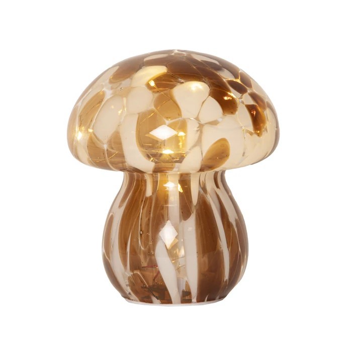 Svítící LED dekorace Funghi Brown Glass, 15 cm, Star Trading, 429 Kč 
