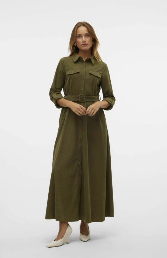 Dlouhé šaty z manšestru, Vero Moda, 1 499 Kč
