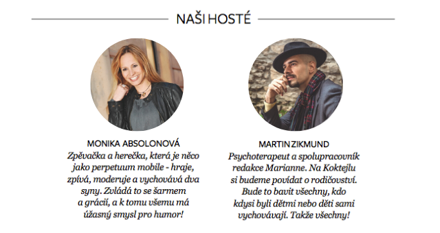 Zveme vás a tentokrát i váš doprovod na další Koktejl s Marianne!