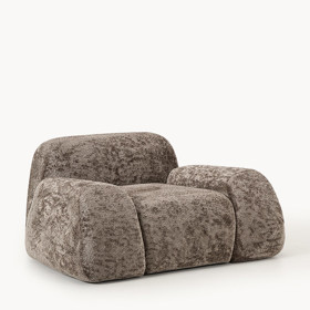 Křeslo z plyšového bouclé Wolke, Westwing Collection, 29 299 Kč

