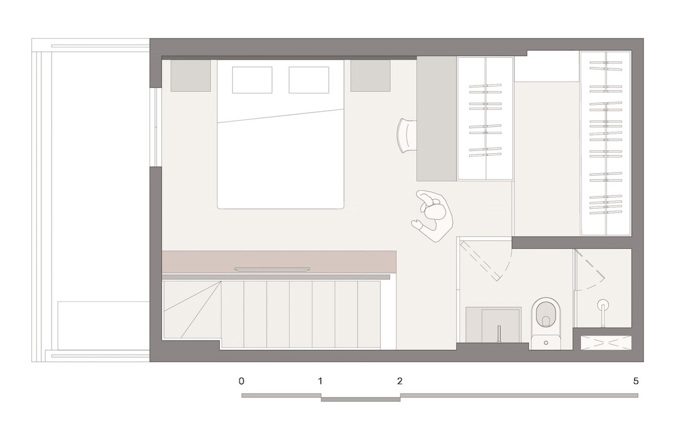 Původní mezonet rozšířili tak, aby na 44 m² vznikl plnohodnotný byt 