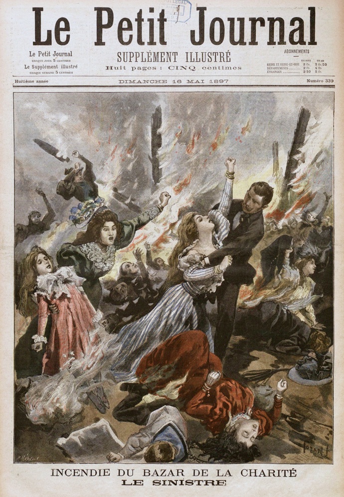 O tragédii, při níž zemřelo 124 lidí včetně Žofie Bavorské, informoval Pařížský list Le Petit Journal.
O tragédii, při níž zemřelo 124 lidí včetně Žofie Bavorské, informoval Pařížský list Le Petit Journal.