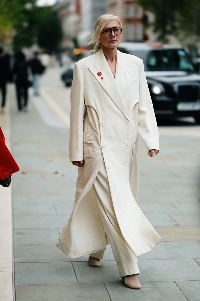All white outfit 
