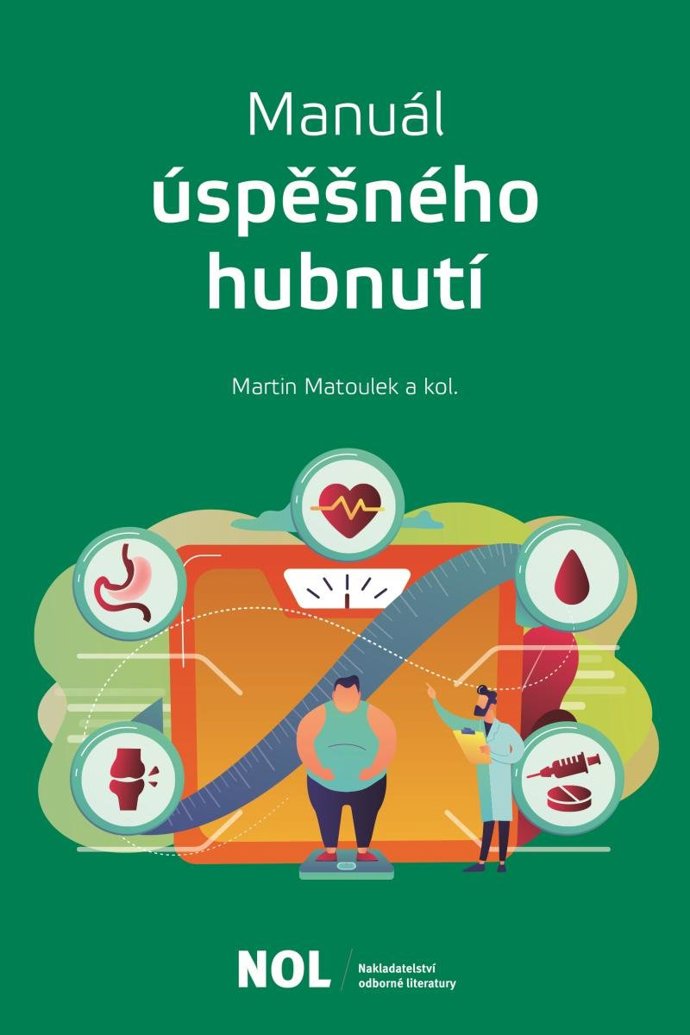 Kniha je určena nejen lékařům, kteří mají ve své praxi pacienty s nadváhou a obezitou. Nepochybně komplexní informace o dietě, pohybové aktivitě, ale i přidružených onemocněních zde mohou nalézt i nutriční terapeuti, fyzioterapeuti. Poměrně velká část je věnovaná batrické léčbě, která je prakticky jedinou dlouhodobou šancí pro pacienty s obezitou vyšších stupňů. Kapitola o využití moderních prvků telemedicíny pak představí současnou moderní práci multidisciplinárního týmu.

Manuál úspěšného hubnutí, doc.Martin Matoulek, Nakladatelství odborné literatury, 290 Kč
