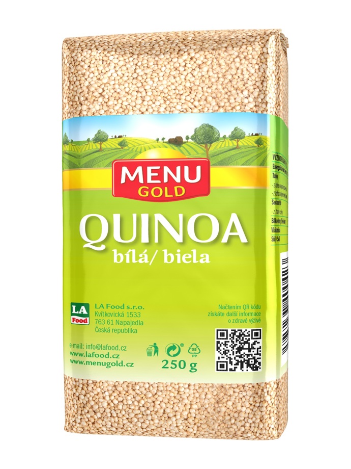 MENU GOLD Quinoa bílá, 250 g, dop. cena 69,90 Kč

 
