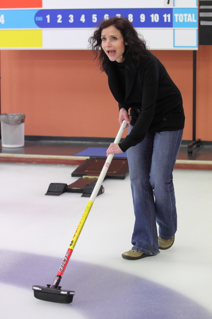 Herečka si vyzkoušela curling

