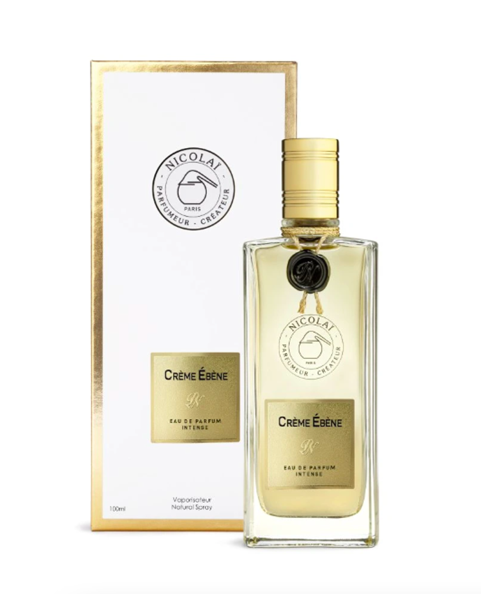 Nicolaï - Crème Ébène s vůní bílých květů, koření, kardamonu, kmínu, šafránu, cedru, datlí, papyru, santalu, pačuli, vanilky a bílého pižma, od 2050 Kč
