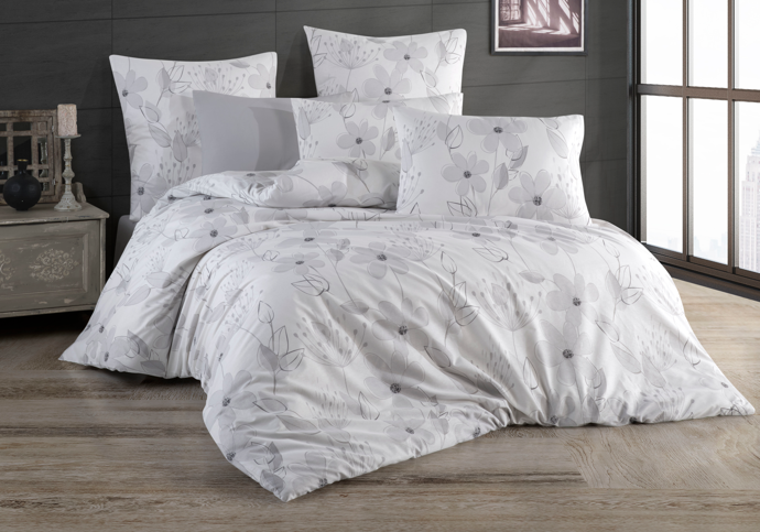 Povlečení francouzské krep, 220x200 cm, 70x90 cm, Romance grey, Brotex, 1 910 Kč
