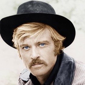 Robert Redford jako Sundance Kid z filmu Butch Cassidy and Sundance Kid z roku 1966, který z něj udělal definitivně mega star.
