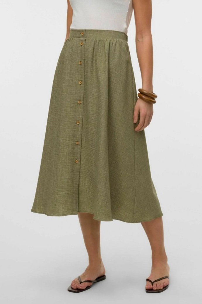 Přírodní áčková sukně s vysokým pasem, Vero Moda, 999 Kč
