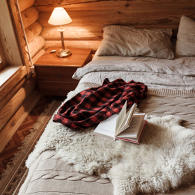 Měkká kožešina, teplá deka a lampa s jemným světlem – přesně to, co promění jednoduchou ložnici v klidné hygge útočiště.
Měkká kožešina, teplá deka a lampa s jemným světlem – přesně to, co promění jednoduchou ložnici v klidné hygge útočiště.