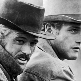 Snímek z filmu Butch Cassidy and Sundance Kid (1966), kde hrál po boku Paula Newmana.
