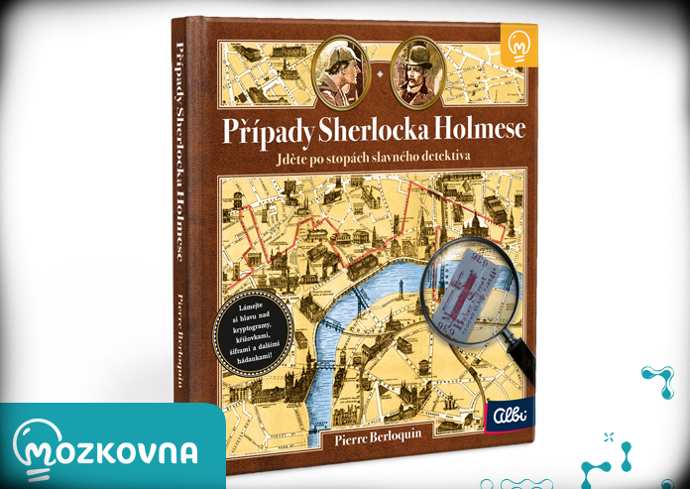 Originální a hravá příběhová kniha, kde řešíte Sherlockovy případy formou hlavolamů a rébusů. Kniha obsahuje i mapu, po které během řešení případů se slavným detektivem putujete. Čeká vás celkem 144 napínavých stran rozdělených do šesti příběhových kapitol. 
