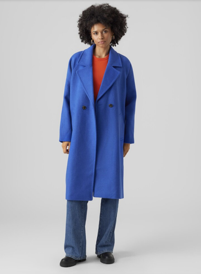 Kabát rovný, oversize styl, modrá, Vero Moda, 1999 Kč
