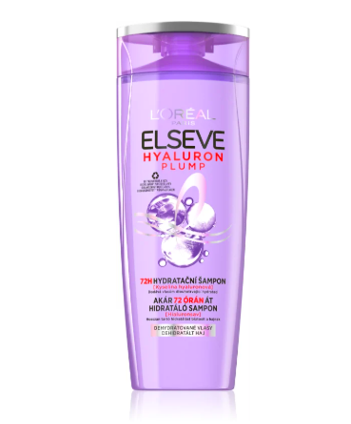 Šampon Elseve Hyaluron Plump,  L’Oréal Paris, 175 Kč (400 ml)

Dokonale umýt vaše vlasy a zároveň přispět k tomu, že budou působit až 2× plnějším dojmem dokáže šampon L’Oréal Paris Elseve Hyaluron Plump. Šetrně, ale účinně zbaví vlasy i pokožku hlavy nečistot a zároveň se postará o 72hodinovou hydrataci, díky které dojde k vyplnění každého vlasového vlákna.
