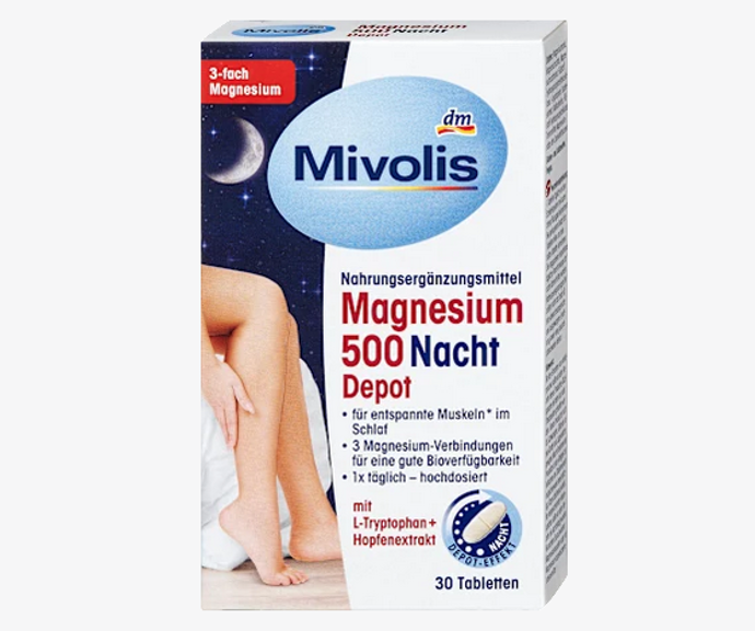 Mivolis magnesium 500 depot na noc je doplněk stravy s hořčíkem, L-tryptofanem a chmelovým výtažkem. 89 Kč
