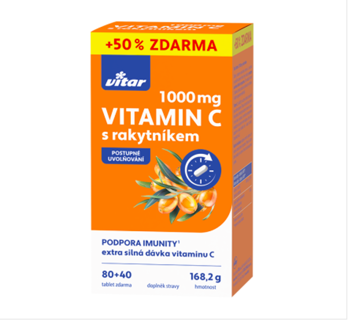 VItamin C s rakytníkem 1000 mg, Vitar, 317 Kč
