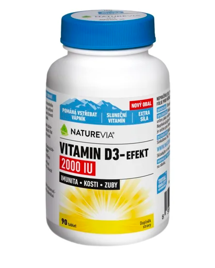 Vitamín D3-Efekt 2000 IU, NatureVia, 139 Kč
