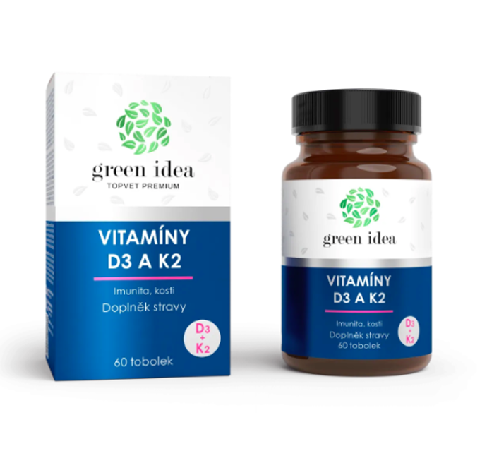 Vitamíny D3 a K2, Green Idea, 428 Kč
