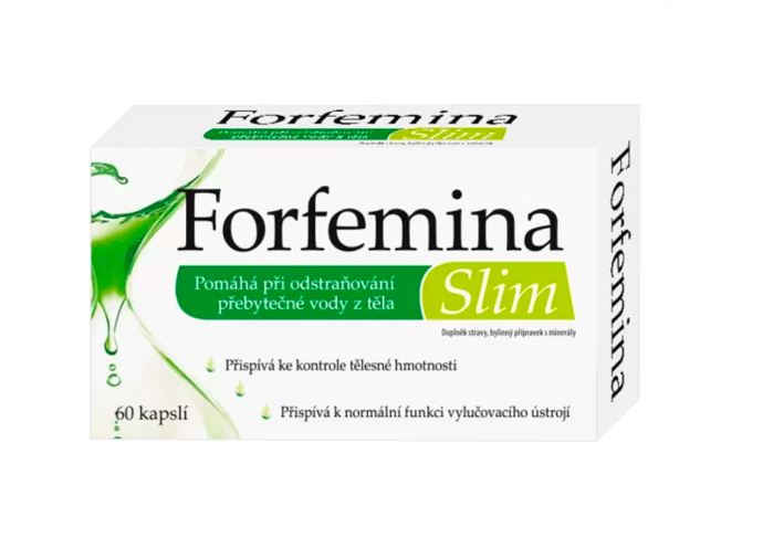 Formefima Slim přispívá k normálnímu vylučování vody z organismu, ke kontrole tělesné hmotnosti a k normální funkci močového ústrojí. Obsahuje extrakty z hořkého pomeranče, kopřivy, černého pepře + zinek a chrom.

Cena: 319 Kč
