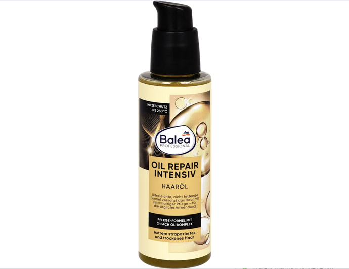 Balea Professional olej na vlasy Oil Repair Intensiv nabízí svou péči pro extrémně poškozené a suché vlasy. Pečující složení s arganovým olejem vlasům dodá viditelné ozdravení, lesk a sílu. Olej vlasy nezatěžuje a zajistí jim okamžitou poddajnost. 85 Kč
Balea Professional olej na vlasy Oil Repair Intensiv nabízí svou péči pro extrémně poškozené a suché vlasy. Pečující složení s arganovým olejem vlasům dodá viditelné ozdravení, lesk a sílu. Olej vlasy nezatěžuje a zajistí jim okamžitou poddajnost. 85 Kč