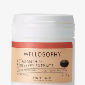 Doplněk stravy Astaxanthin a výtažek z borůvek, Wellosophy, Oriflame, 633 Kč
Doplněk stravy Astaxanthin a výtažek z borůvek, Wellosophy, Oriflame, 633 Kč