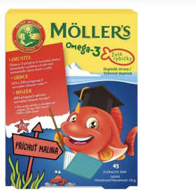 Möller’s Omega 3 Želé rybičky 45 ks, malina, ALza, 329 Kč
Möller’s Omega 3 Želé rybičky 45 ks, malina, ALza, 329 Kč