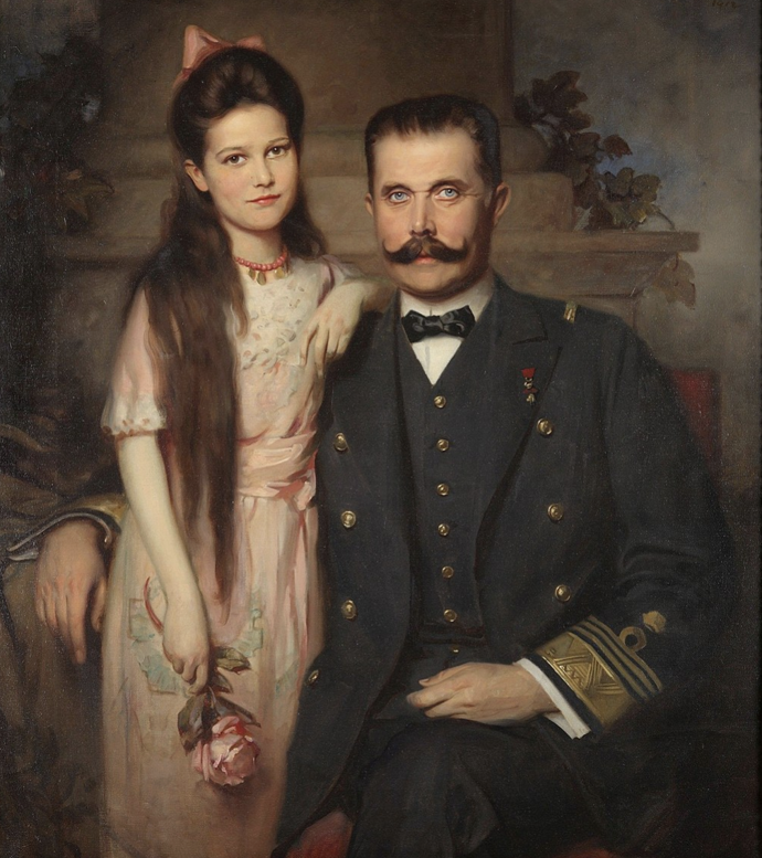 Princezna Žofie se svým otcem Františkem Ferdinandem d'Este, následníkem rakousko-uherského trůnu.
