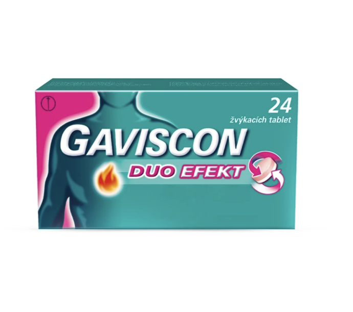 Gaviscon Duo Efekt neutralizuje nadměrnou žaludeční kyselinu, a tím odstraňuje bolest a zažívací potíže; 2. vytváří ochrannou bariéru nad žaludečním obsahem, a tím utišuje pálivou bolest na hrudníku; to může trvat až po dobu 4 hodin.
Cena: 219 Kč
Gaviscon Duo Efekt neutralizuje nadměrnou žaludeční kyselinu, a tím odstraňuje bolest a zažívací potíže; 2. vytváří ochrannou bariéru nad žaludečním obsahem, a tím utišuje pálivou bolest na hrudníku; to může trvat až po dobu 4 hodin.
Cena: 219 Kč